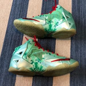 Nike LeBron 11 Christmas Basketball Shoe Green/Red